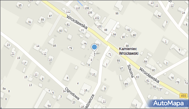 Kamieniec Wrocławski, Spółdzielcza, 2, mapa Kamieniec Wrocławski