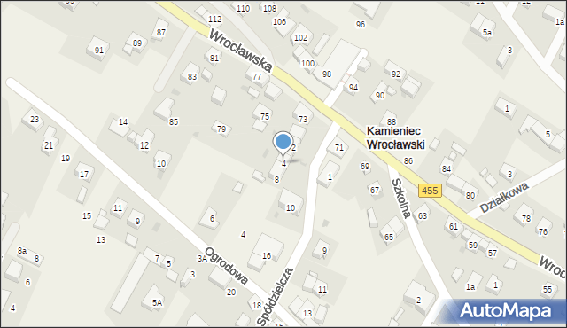 Kamieniec Wrocławski, Spółdzielcza, 4, mapa Kamieniec Wrocławski