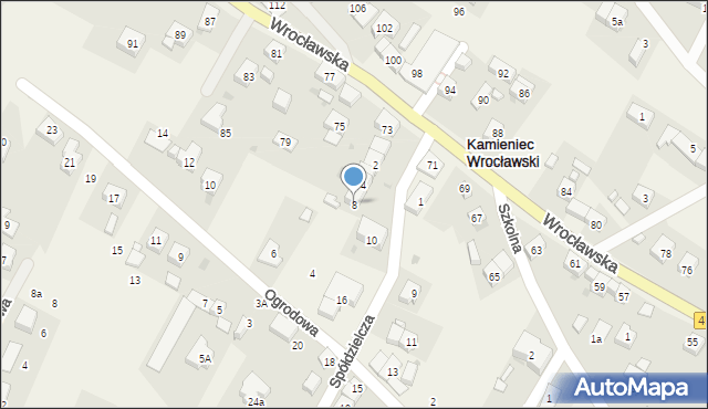 Kamieniec Wrocławski, Spółdzielcza, 8, mapa Kamieniec Wrocławski