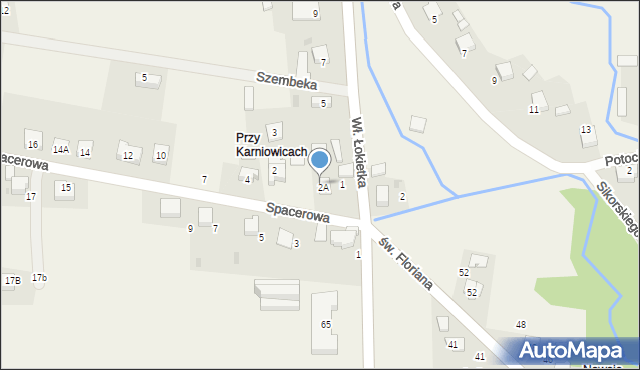 Karniowice, Spacerowa, 2a, mapa Karniowice