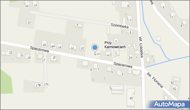 Karniowice, Spacerowa, 7, mapa Karniowice