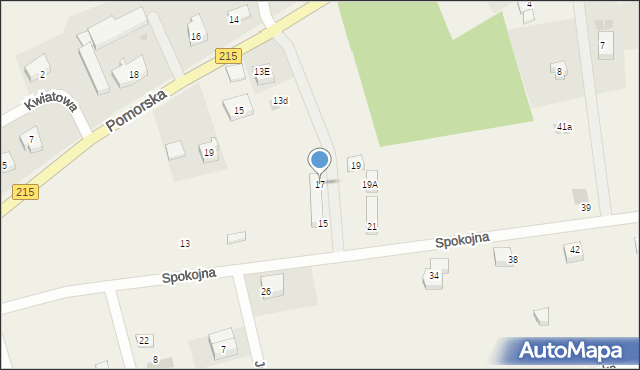 Karwieńskie Błoto Pierwsze, Spokojna, 17, mapa Karwieńskie Błoto Pierwsze