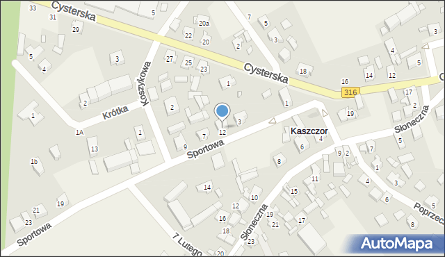 Kaszczor, Sportowa, 5, mapa Kaszczor