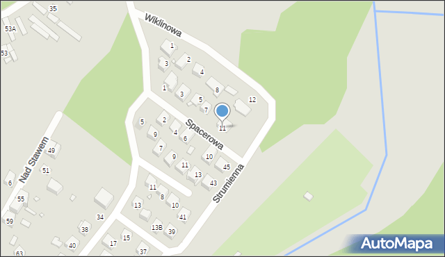 Katowice, Spacerowa, 11, mapa Katowic