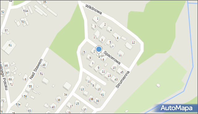 Katowice, Spacerowa, 4, mapa Katowic