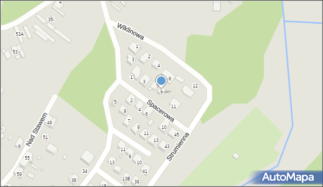 Katowice, Spacerowa, 7, mapa Katowic