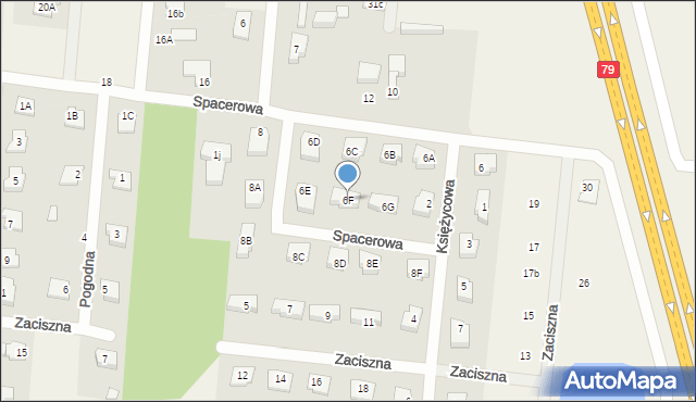 Kąty, Spacerowa, 6F, mapa Kąty