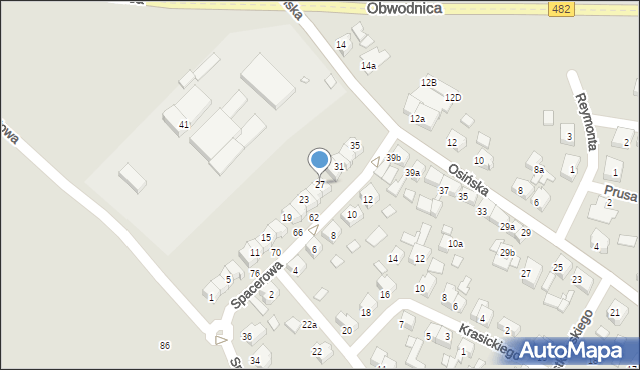 Kępno, Spacerowa, 27, mapa Kępno