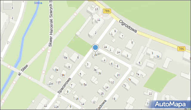 Kielce, Spacerowa, 1b, mapa Kielc