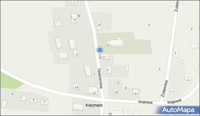 Kiezmark, Spacerowa, 6, mapa Kiezmark