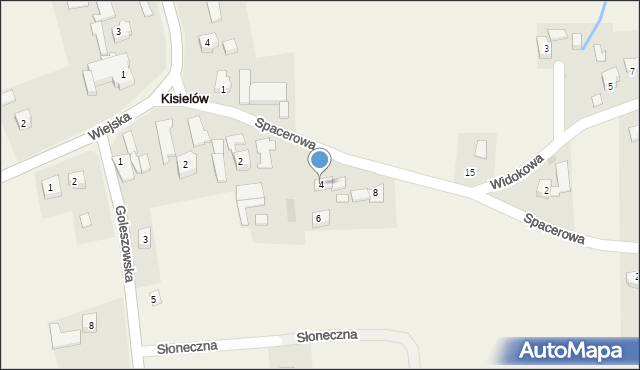 Kisielów, Spacerowa, 4, mapa Kisielów