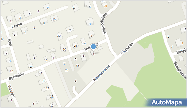 Klepacze, Spokojna, 1, mapa Klepacze