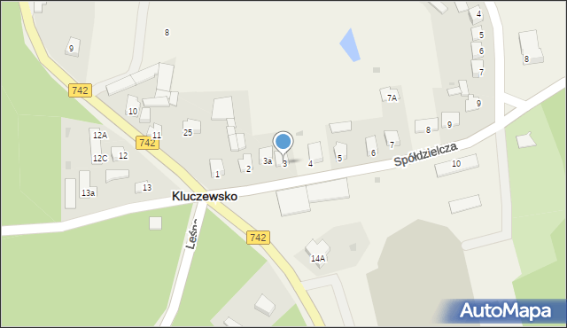 Kluczewsko, Spółdzielcza, 3, mapa Kluczewsko