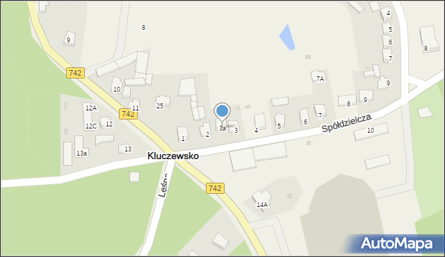 Kluczewsko, Spółdzielcza, 3a, mapa Kluczewsko