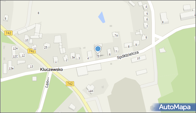 Kluczewsko, Spółdzielcza, 5, mapa Kluczewsko