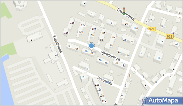 Knurów, Spółdzielcza, 7a, mapa Knurów