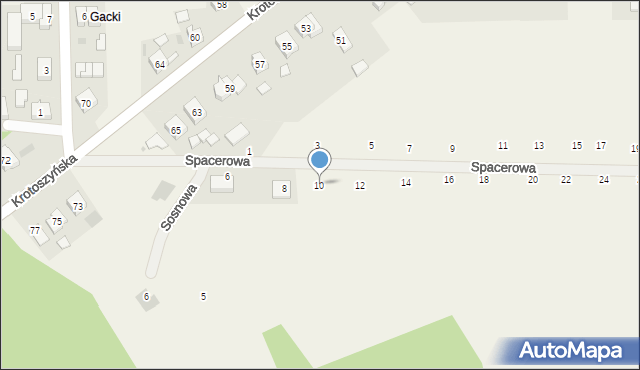 Kobierno, Spacerowa, 10, mapa Kobierno