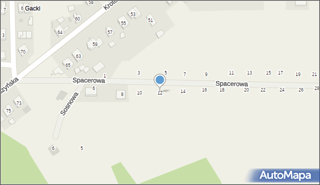 Kobierno, Spacerowa, 12, mapa Kobierno