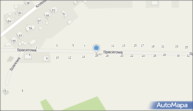 Kobierno, Spacerowa, 16, mapa Kobierno