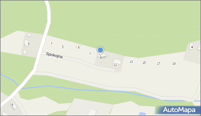 Kobyla Góra, Spokojna, 9, mapa Kobyla Góra