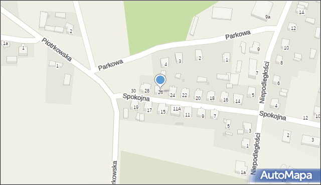 Kodrąb, Spokojna, 26, mapa Kodrąb