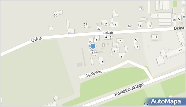 Koło, Spokojna, 14, mapa Koło