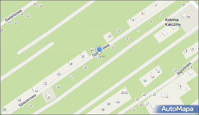 Kolonia Karczmy, Spacerowa, 13, mapa Kolonia Karczmy