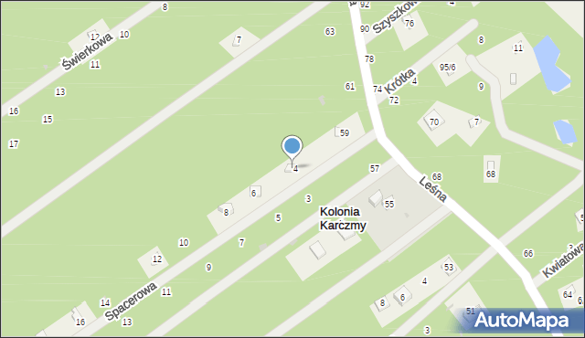 Kolonia Karczmy, Spacerowa, 4, mapa Kolonia Karczmy