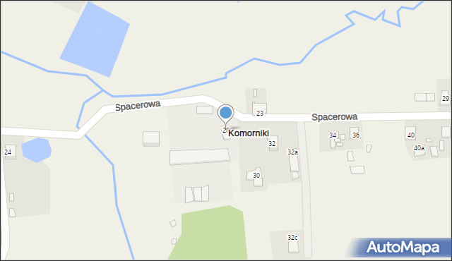 Komorniki, Spacerowa, 28, mapa Komorniki