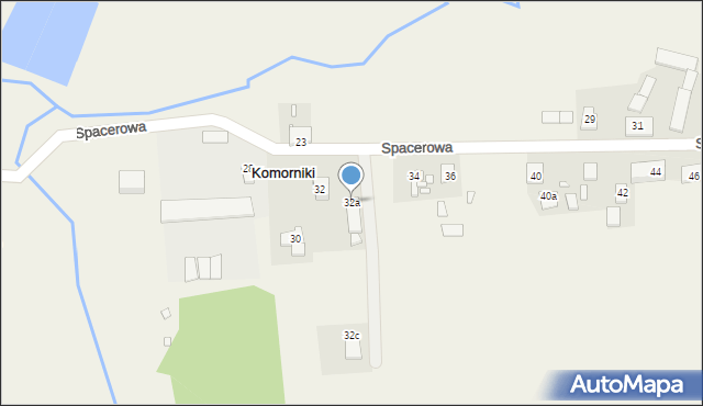 Komorniki, Spacerowa, 32a, mapa Komorniki