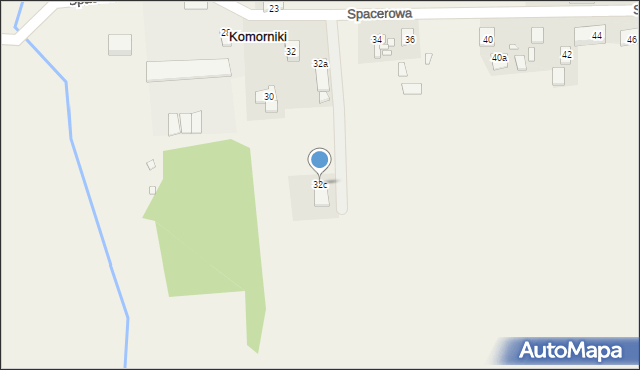 Komorniki, Spacerowa, 32c, mapa Komorniki