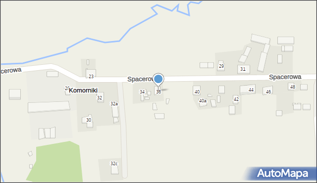 Komorniki, Spacerowa, 36, mapa Komorniki