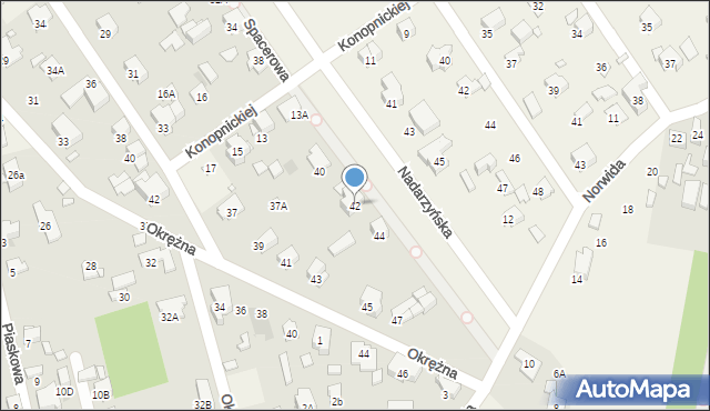 Komorów, Spacerowa, 42, mapa Komorów