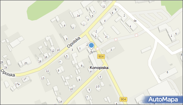 Konopiska, Sportowa, 2b, mapa Konopiska