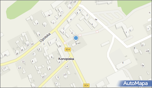 Konopiska, Sportowa, 3, mapa Konopiska