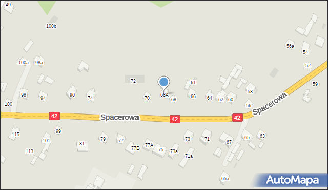 Końskie, Spacerowa, 68A, mapa Końskie