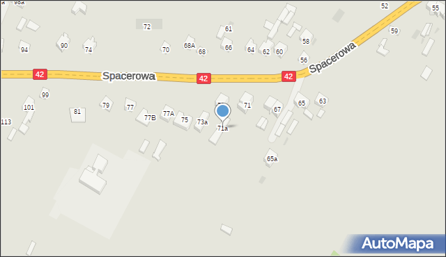 Końskie, Spacerowa, 71a, mapa Końskie