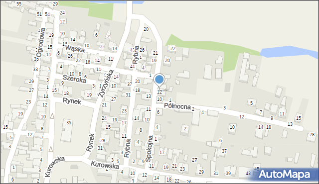 Końskowola, Spokojna, 12, mapa Końskowola