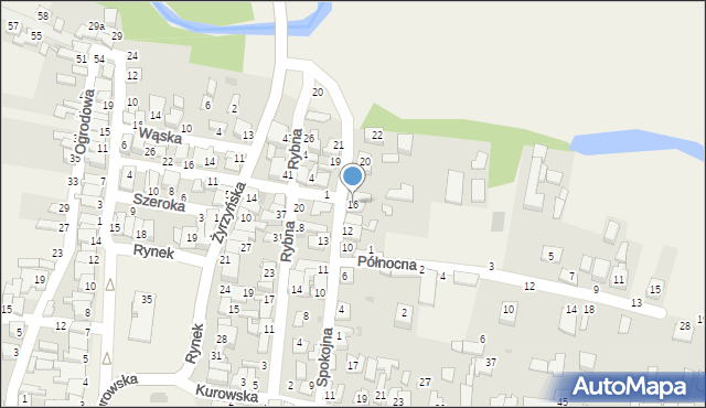 Końskowola, Spokojna, 16, mapa Końskowola