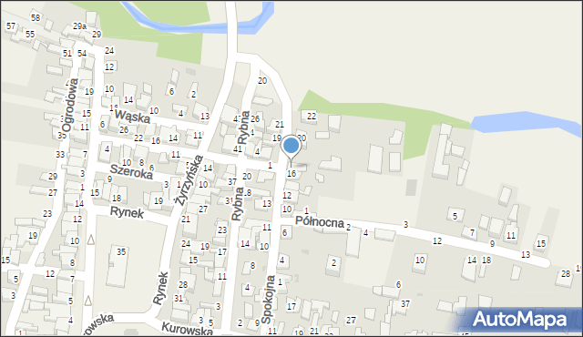 Końskowola, Spokojna, 18, mapa Końskowola