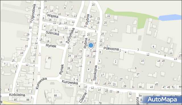 Końskowola, Spokojna, 3, mapa Końskowola