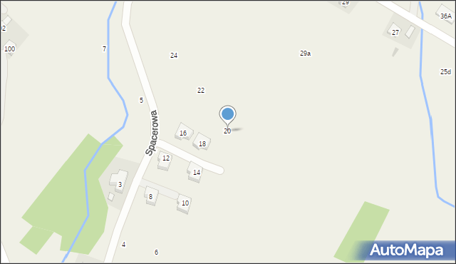 Korczyna, Spacerowa, 20, mapa Korczyna