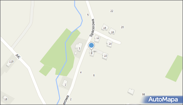 Korczyna, Spacerowa, 8, mapa Korczyna