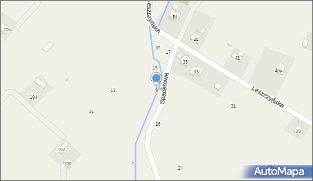 Korczyna, Spacerowa, 9, mapa Korczyna