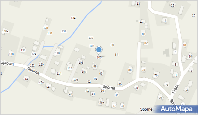 Korczyna, Sporne, 100, mapa Korczyna