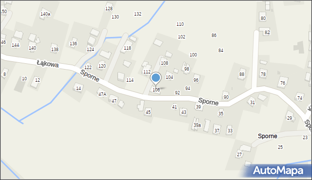 Korczyna, Sporne, 106, mapa Korczyna