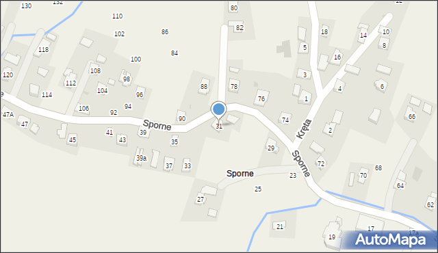 Korczyna, Sporne, 31, mapa Korczyna