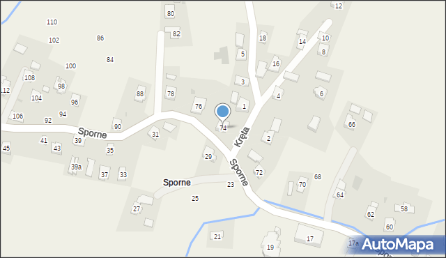 Korczyna, Sporne, 74, mapa Korczyna