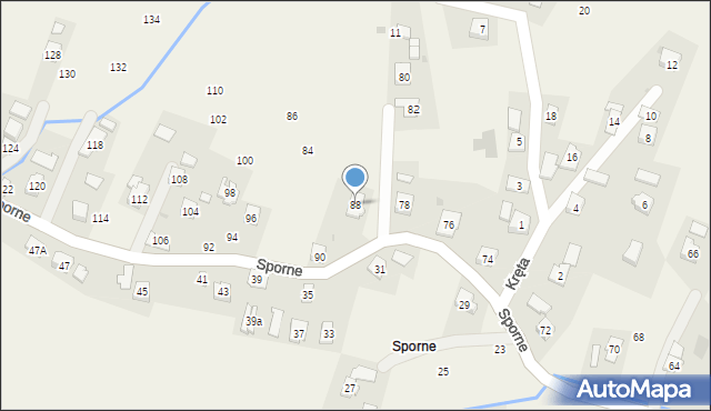 Korczyna, Sporne, 88, mapa Korczyna