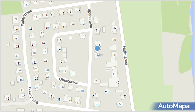 Koronowo, Spacerowa, 9, mapa Koronowo